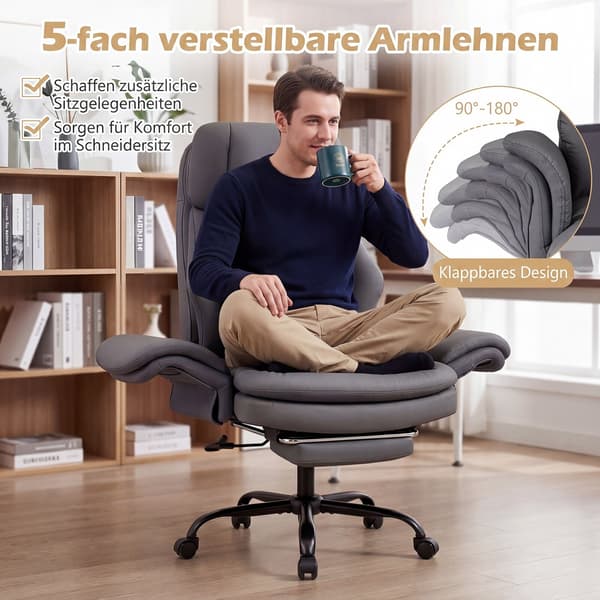 Kontorstol 25-45x30,5x46,5-49 tommer i grå
