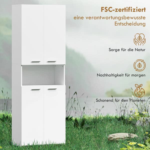 Badeværelsesskab 60x30x174 cm Hvid MDF