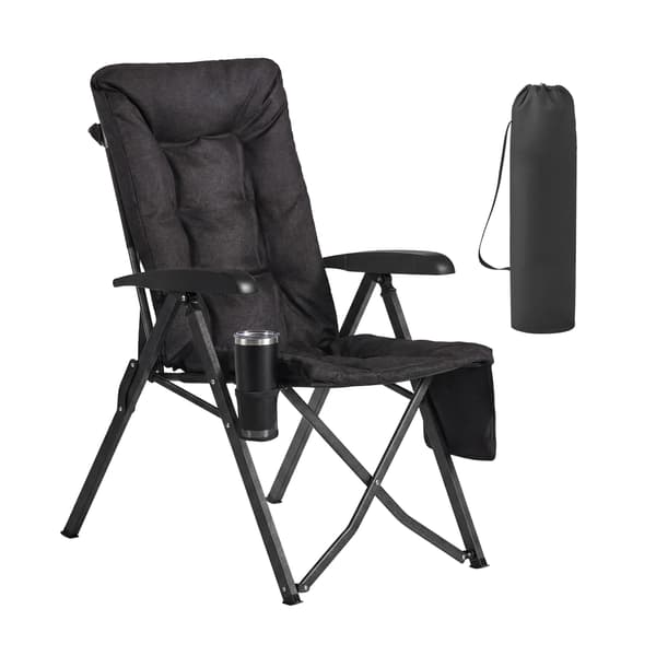 Campingstol 70x59,5x110 cm Sort Foldbar