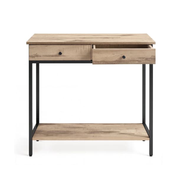 Konsolbord, 30x100x80 cm, Brun-Sort, Træ-Stål