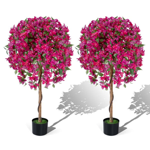 Kunstige Azalea-træer 2 stk 130 cm grøn/lyserød/sort
