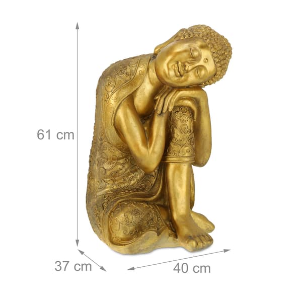 Buddha-patsas, pää polvella, 40x37x61 cm, kulta, Kodustaar