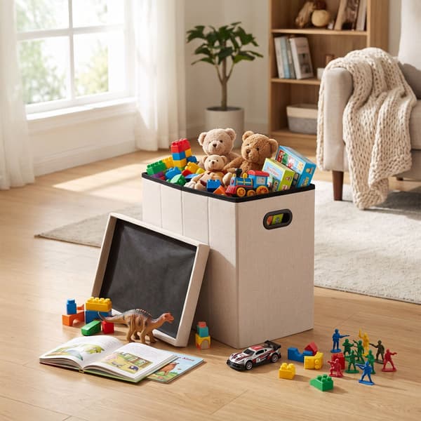 Sammenklappelig skammel, beige nuancer, Kodustaar