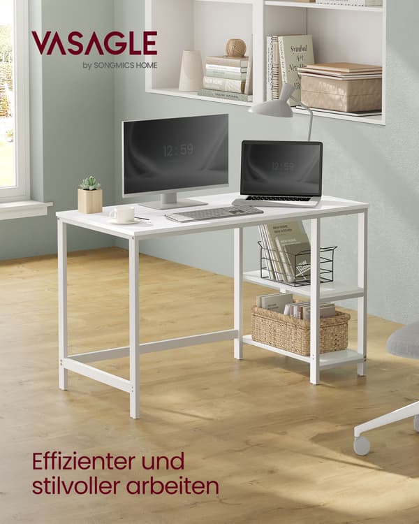 Skrivbord 120x60x76 cm Vit Stål