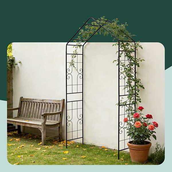Rose Arch Metall Svart Trädgård, Kodustaar