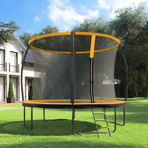 Trampolin 366x270 cm Svart-Blå Stålram