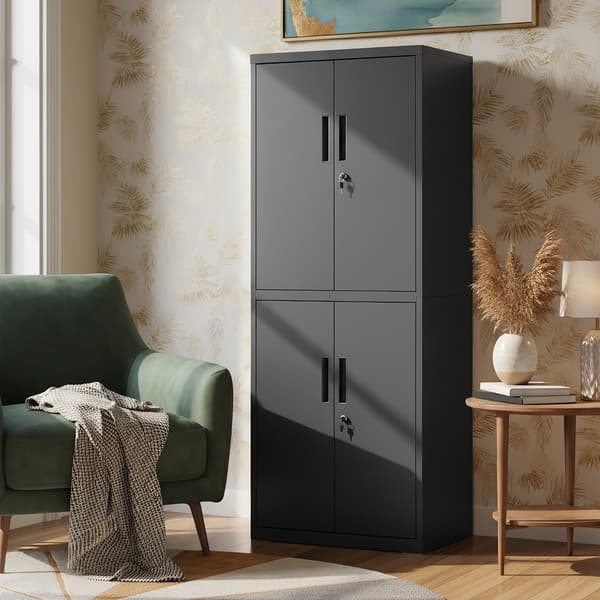 Arkivskab 40x80x180 cm Sort stål