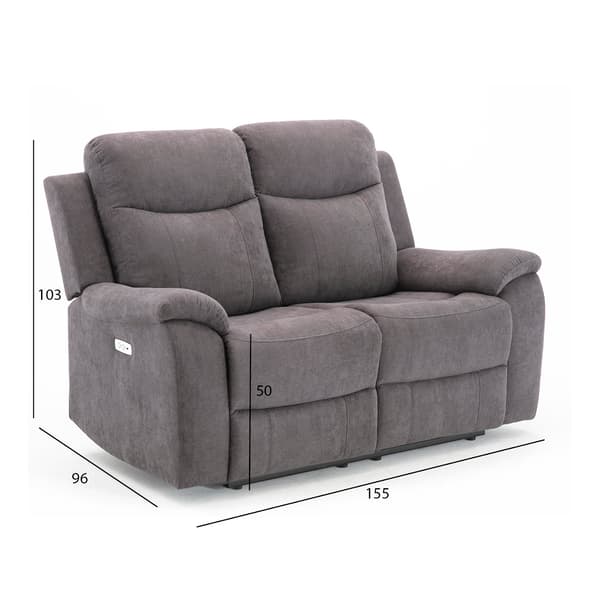 Fåtöljsoffa MILO 155x96x103 cm Grå tyg