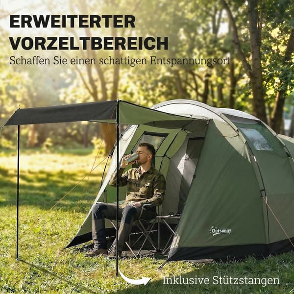 Campingtält 460x260x190 cm Grönt Polyester