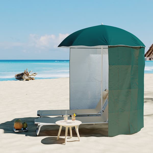 Strandparaply 220x220 cm Grön, Polyester