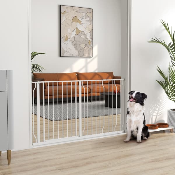 Hundgrind justerbar 75-145x76 cm vit