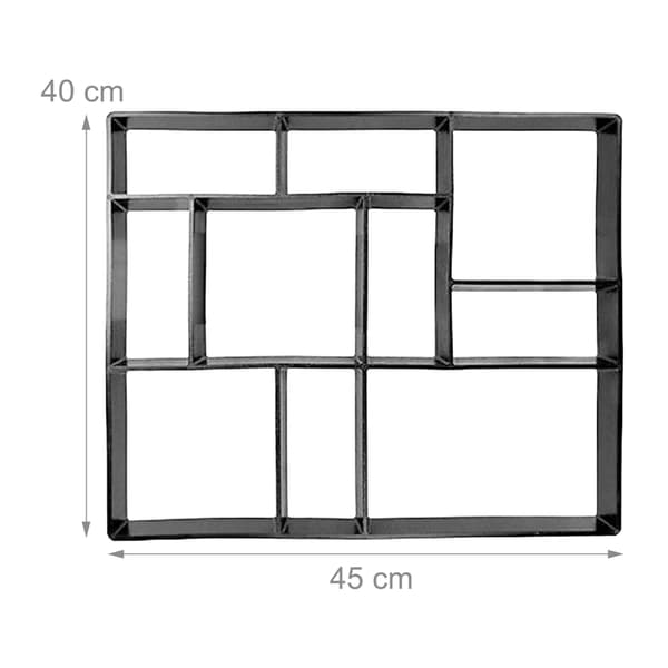 Belægningsform 4x45x40 cm Sort, plast, Kodustaar