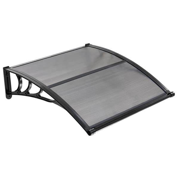 Dørmarkise, 96,5x101,7x27,5 cm, Grå, Polycarbonat Baldakin