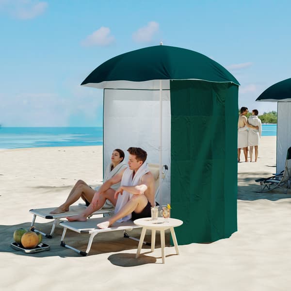 Strandparaply 220x220 cm Grön, Polyester