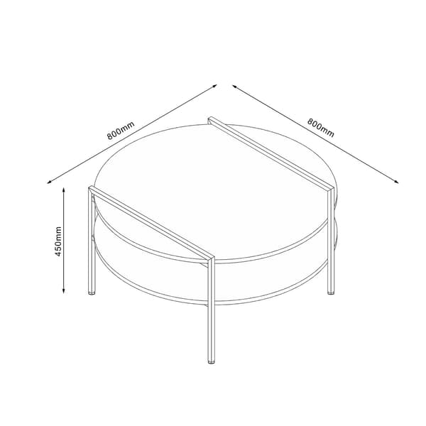 Sofabord HEDVIG 80x80x45 cm Sort
