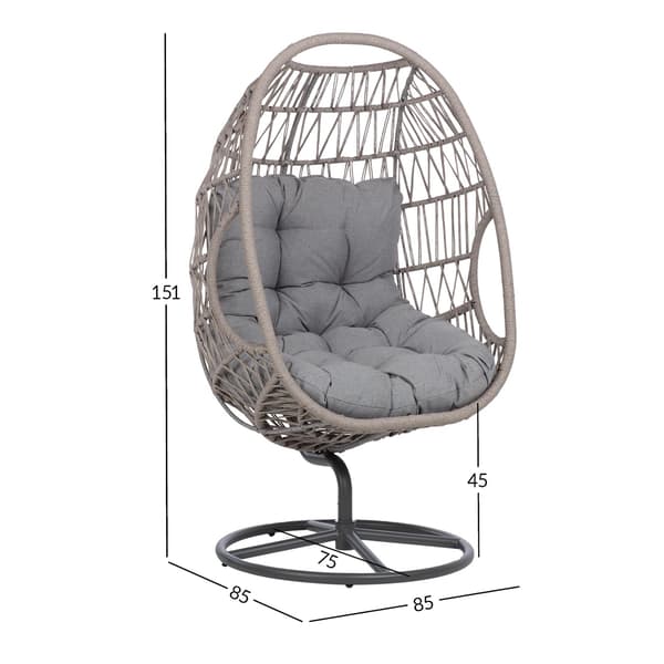 Lepotuoli CASSIA 85x85x151 cm Harmaa