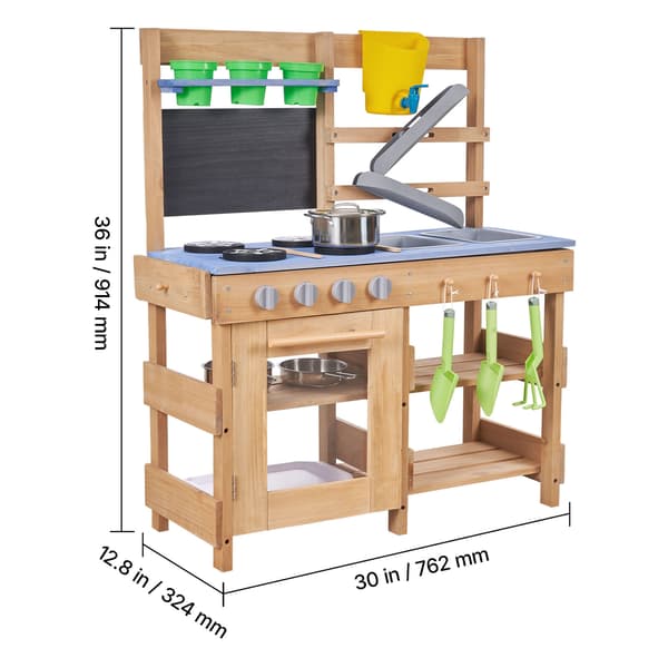 Mud Kitchen, 76,2x32,4x91,4 cm, Blå, Træ