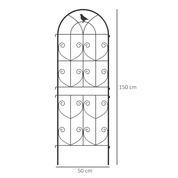 Espalier til klatreplanter 50x150 cm sort metal