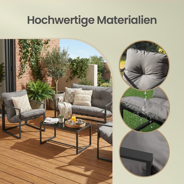 Utemöbelset 60x68x67 cm Grå Stålram