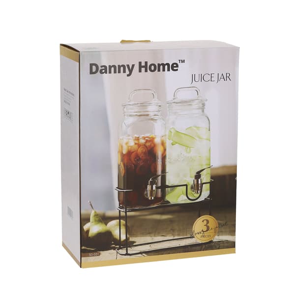 Glasbeholdersæt 2x2,3L med stativ, glas