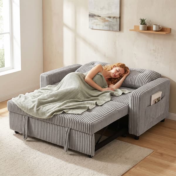 2-sits bäddsoffa 157x190 cm ljusgrå