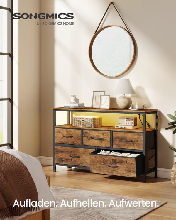 Kommode 30x98,7x68,1 cm Brun træ og stål