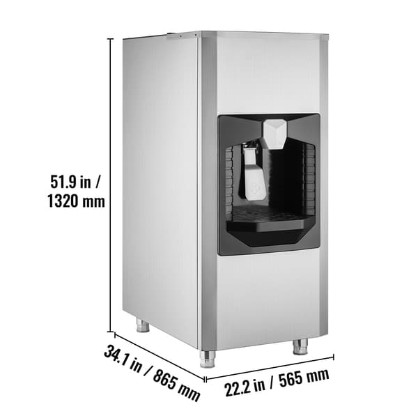 Isdispenser, 56.5x86.5x130 cm, Justerbar, Rustfrit stål
