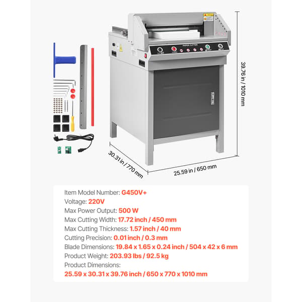 Elektrisk papirkutter, 650x770x1010 mm, Metal