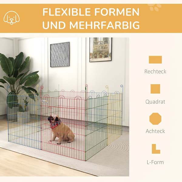 Pet Playpen modulär design Ø156x60 cm multifärgad