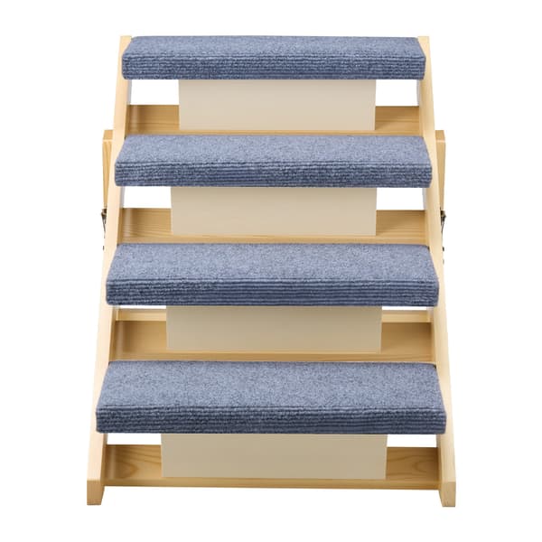 Kæledyrstrappe, 4-trins foldbart trædesign, 63x47x49 cm, opbevaring
