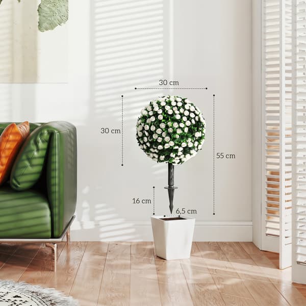 Tekoruusupensaiden setti 2 kpl 55 cm valkoinen