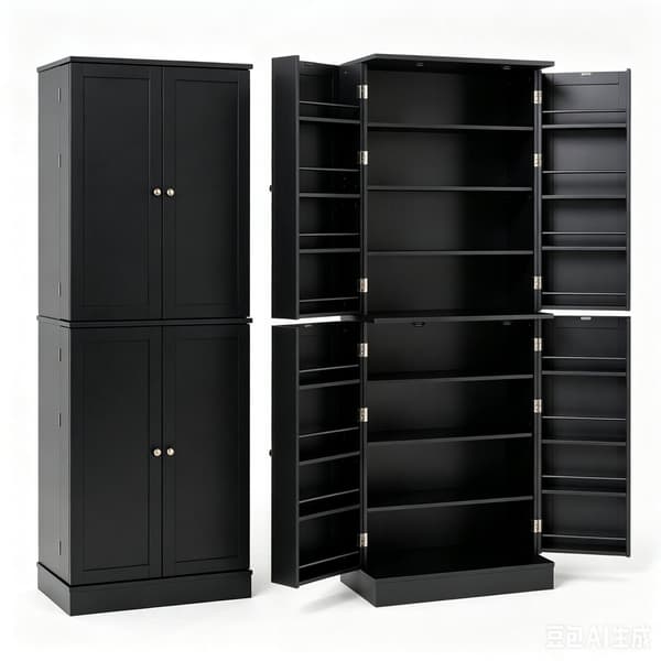 Spisekammer skab 60x35x166,5 cm sort