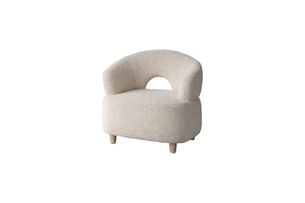 Accentstol Moglas 63x65 cm Hvid Bouclé