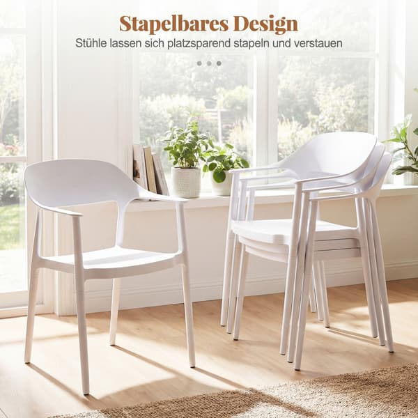Spisestuestole Sæt med 4 hvide