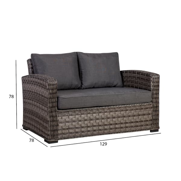 Soffa Geneva 2-sits 129x78x78 cm grå