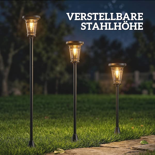 Pathway Light 23,5x23,5x180 cm Sort solcelledrevet