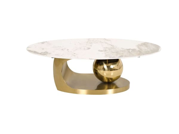 Soffbord, Modig, Guld, Vit