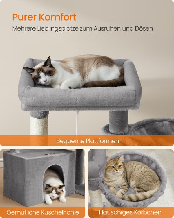 Kattträd 50x40x90 cm Grå Sisal