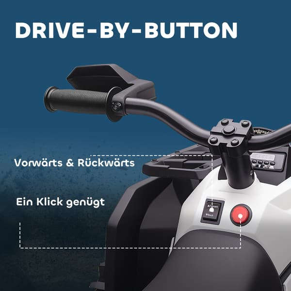 Elektrisk barnquad 100x65x73 cm vit plast