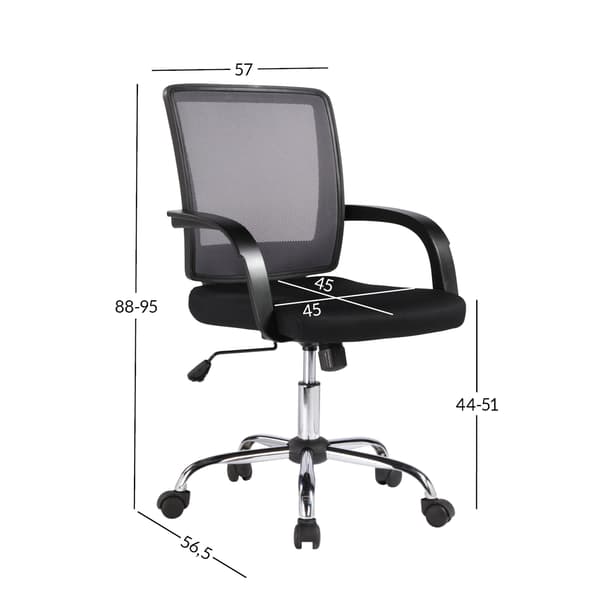 Kontorstol Visano 57x56,5x88-95 cm Sort