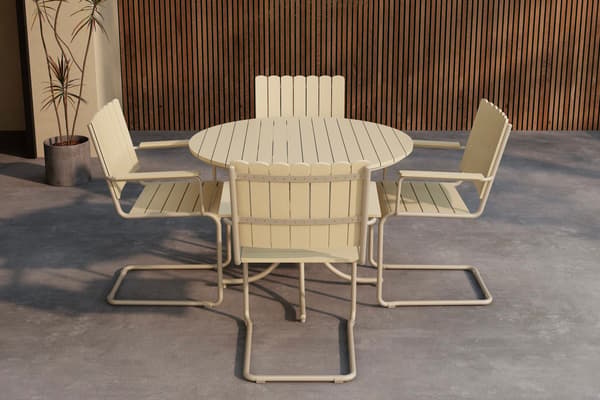 Spisebordssæt, Holmsund, Beige, Polywood