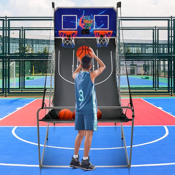 Basketball arkadespil foldbart 110x208x206 cm navy