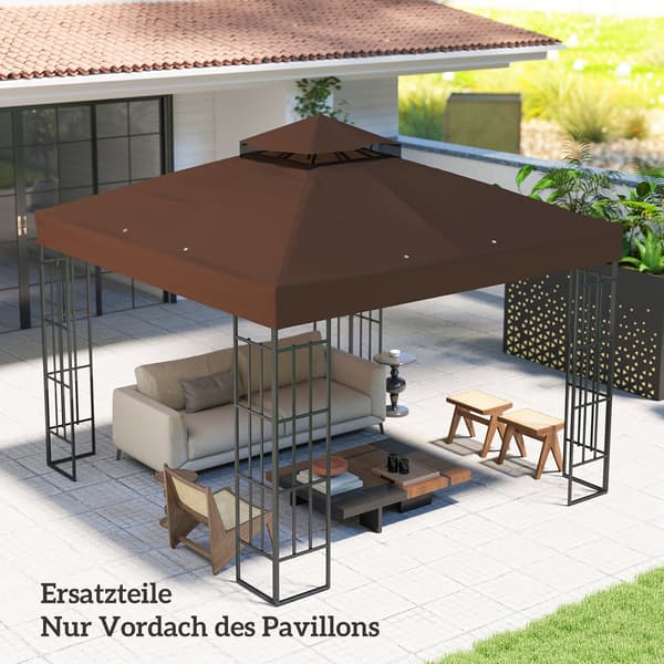 Pavillon erstatningsdug, 300x300 cm, brun, polyester