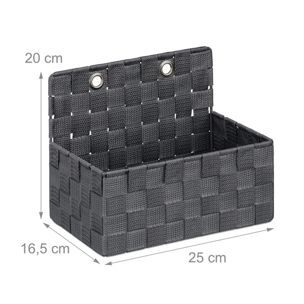 Hängande förvaringskorgar set, 20x25x16,5 cm, grå, plast, Kodustaar