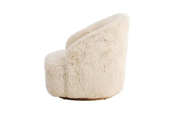 Lænestol 54x49 cm Beige imiteret pels