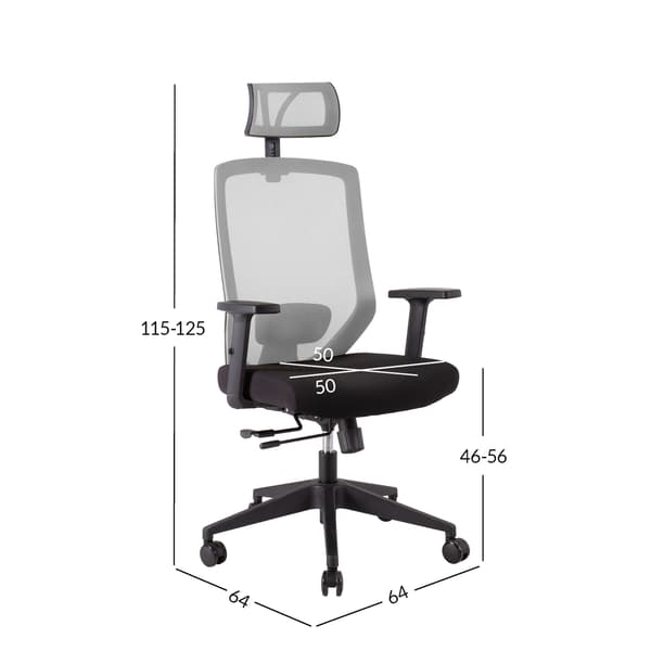 Työtuoli JOY 64x64x115-125 cm Harmaa