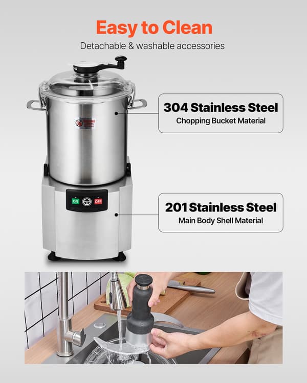 Foodprocessor, 42,5x37,3x71 cm, rustfrit stål