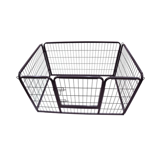 Foldbar hvalpegård 129x84x70 cm sort