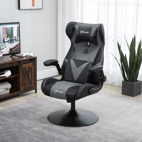 Gaming Stol, 69x73x112-118 cm, Sort, Kunstlæder