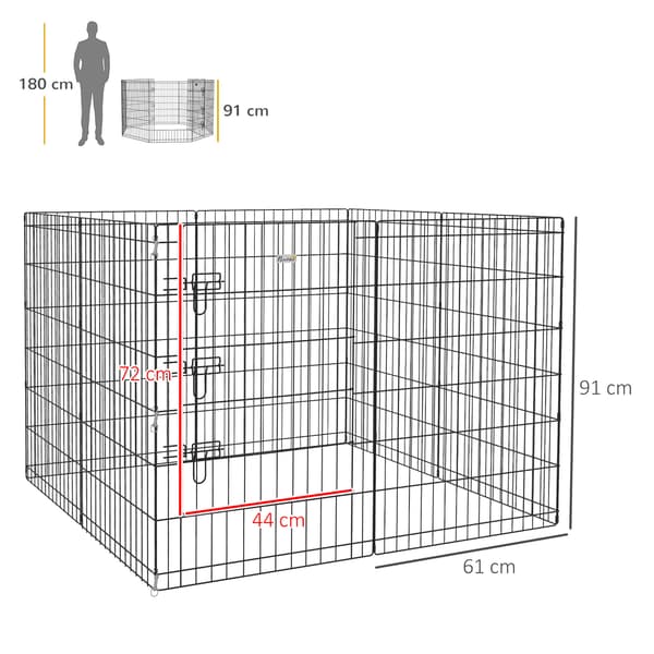 Kæledyrsindhegning 91 cm sort